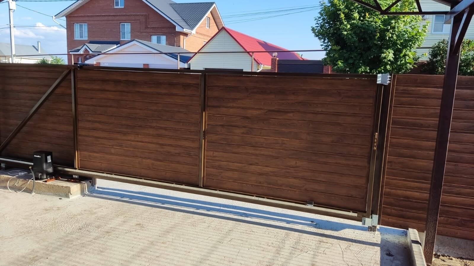 Забор-ранчо из металлопланкена 76м Printech Каштан 2-х сторонний фото3 в Альметьевске