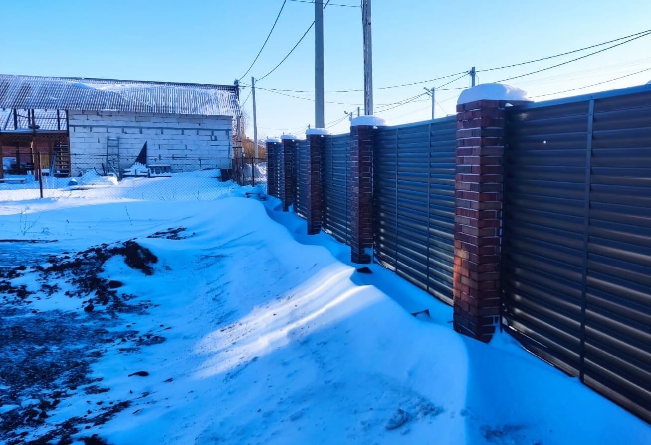 Забор-жалюзи с ламелями еврожалюзи 34м RAL7024/7024 Серый Графит двусторонний фото 1 в Альметьевске