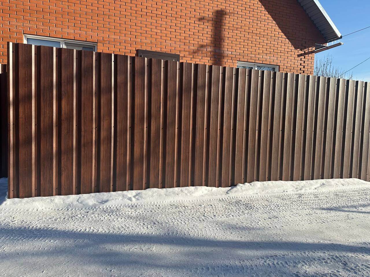 Забор из профнастила НС-21 22м Античное Дерево Принтек фото 4 в Альметьевске
